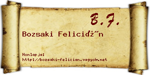 Bozsaki Felicián névjegykártya
